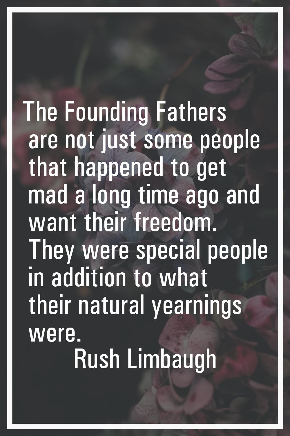 The Founding Fathers are not just some people that happened to get mad a long time ago and want the