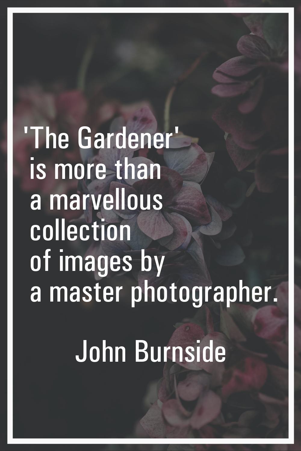 'The Gardener' is more than a marvellous collection of images by a master photographer.