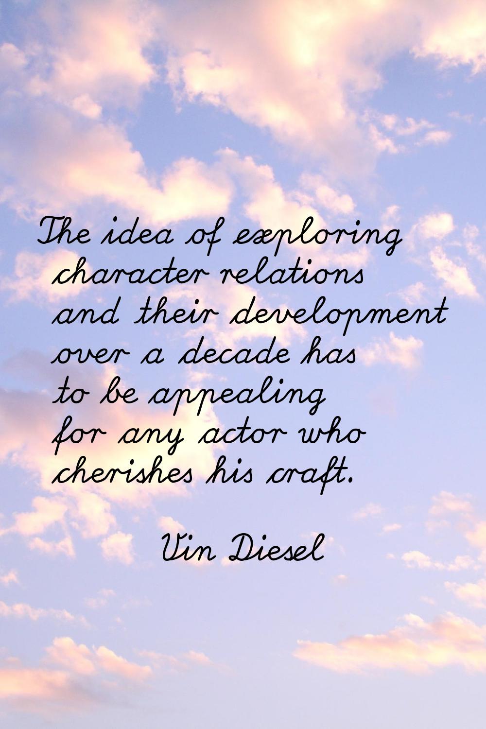 The idea of exploring character relations and their development over a decade has to be appealing f