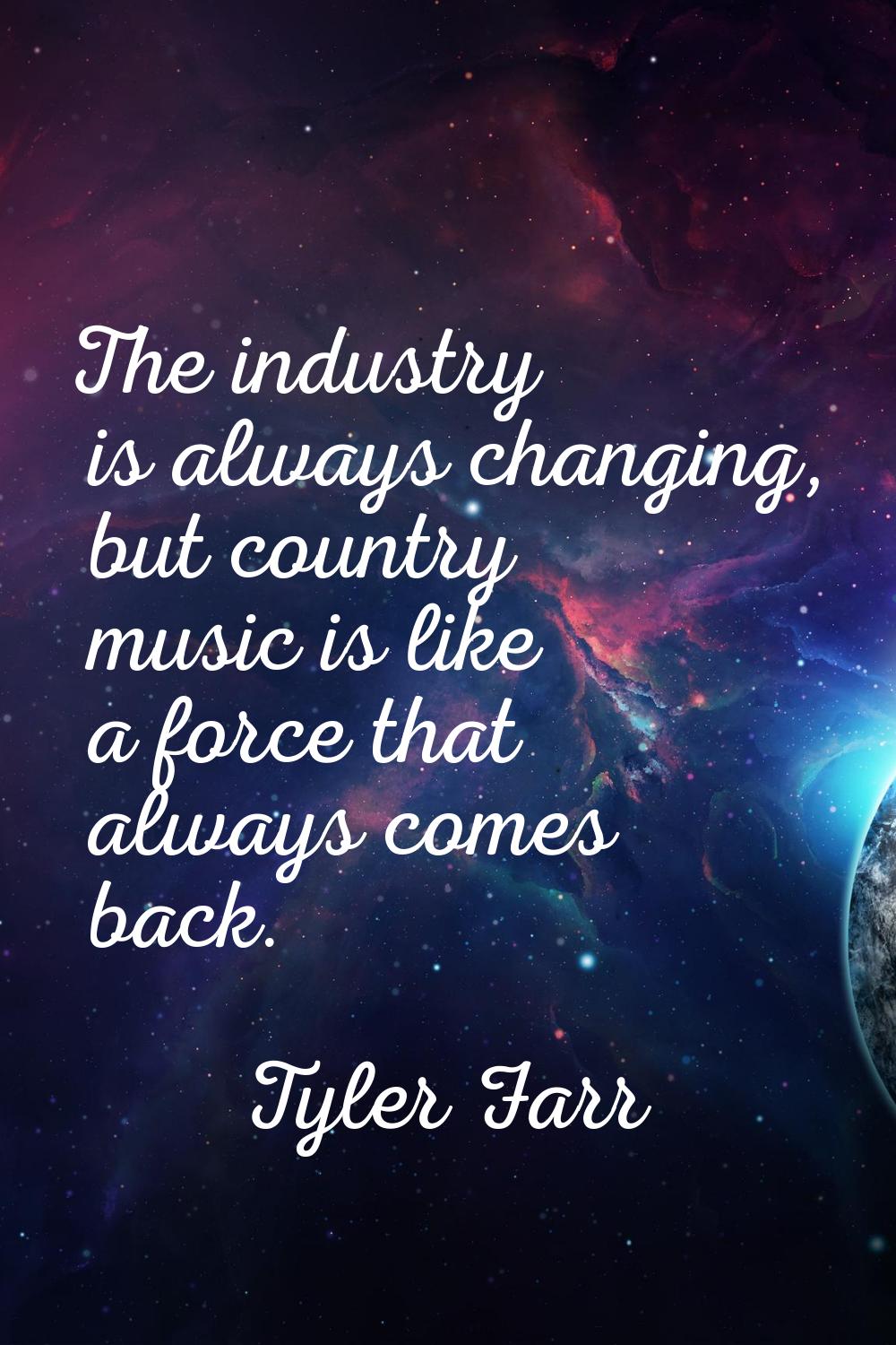 The industry is always changing, but country music is like a force that always comes back.