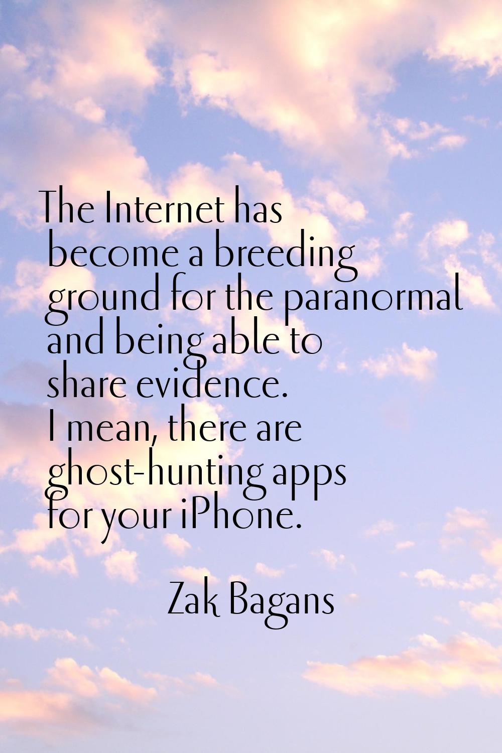 The Internet has become a breeding ground for the paranormal and being able to share evidence. I me