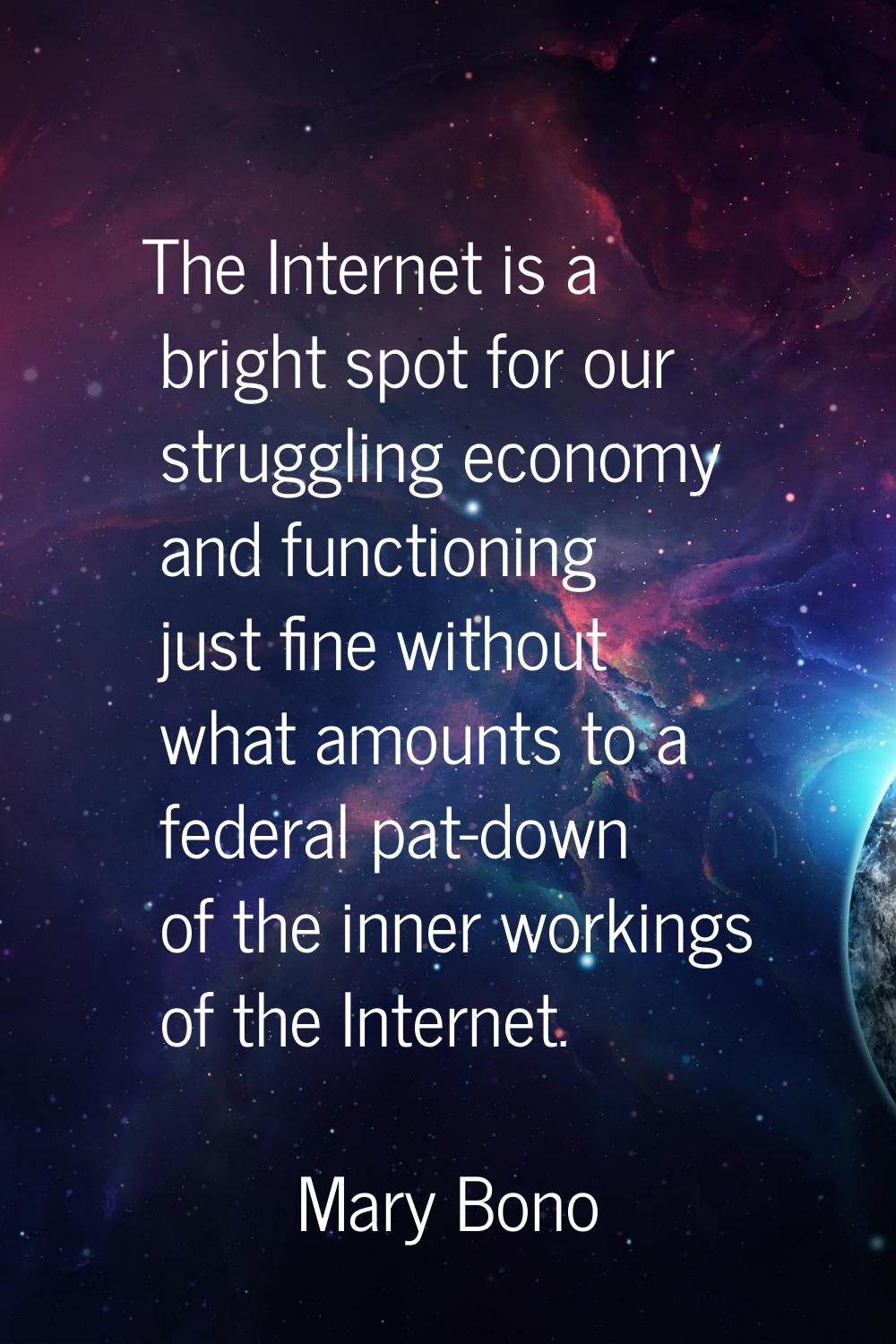 The Internet is a bright spot for our struggling economy and functioning just fine without what amo
