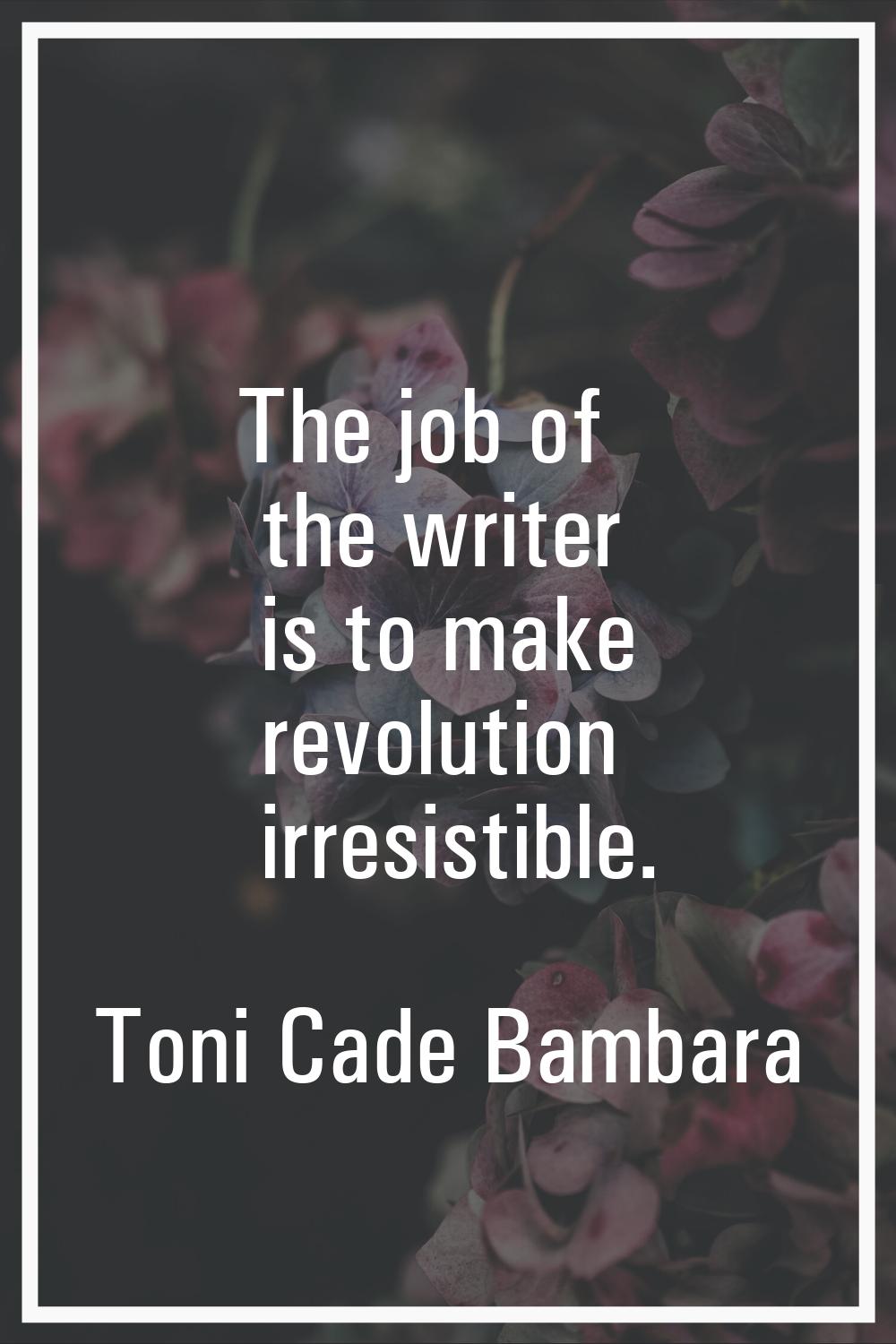 The job of the writer is to make revolution irresistible.