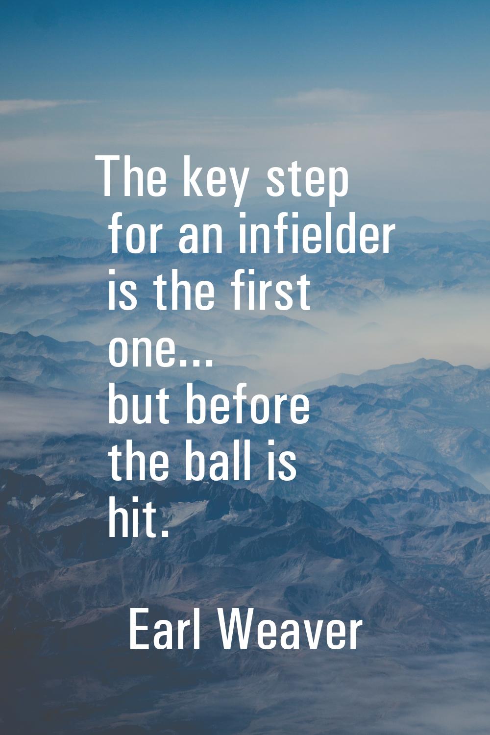 The key step for an infielder is the first one... but before the ball is hit.