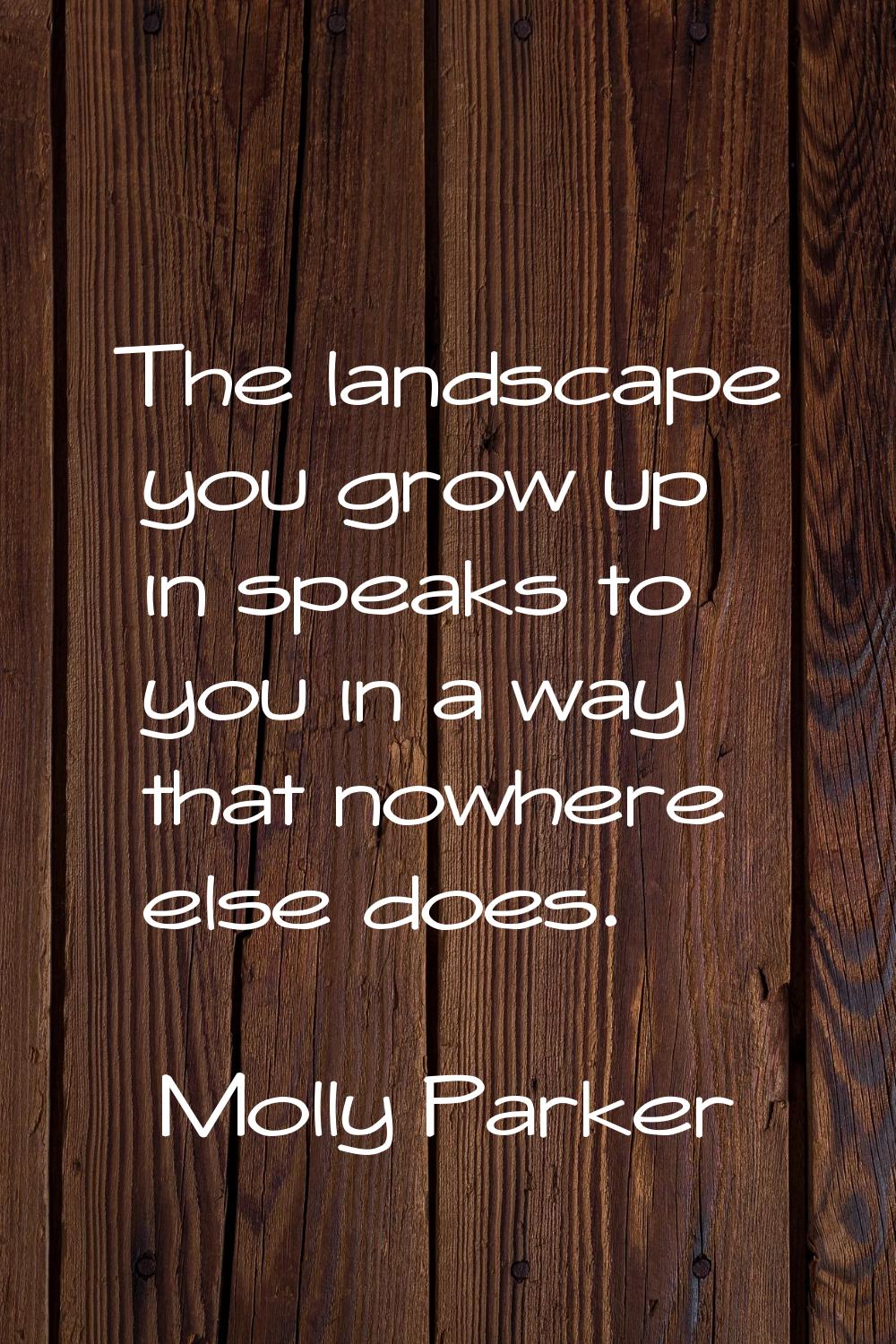 The landscape you grow up in speaks to you in a way that nowhere else does.