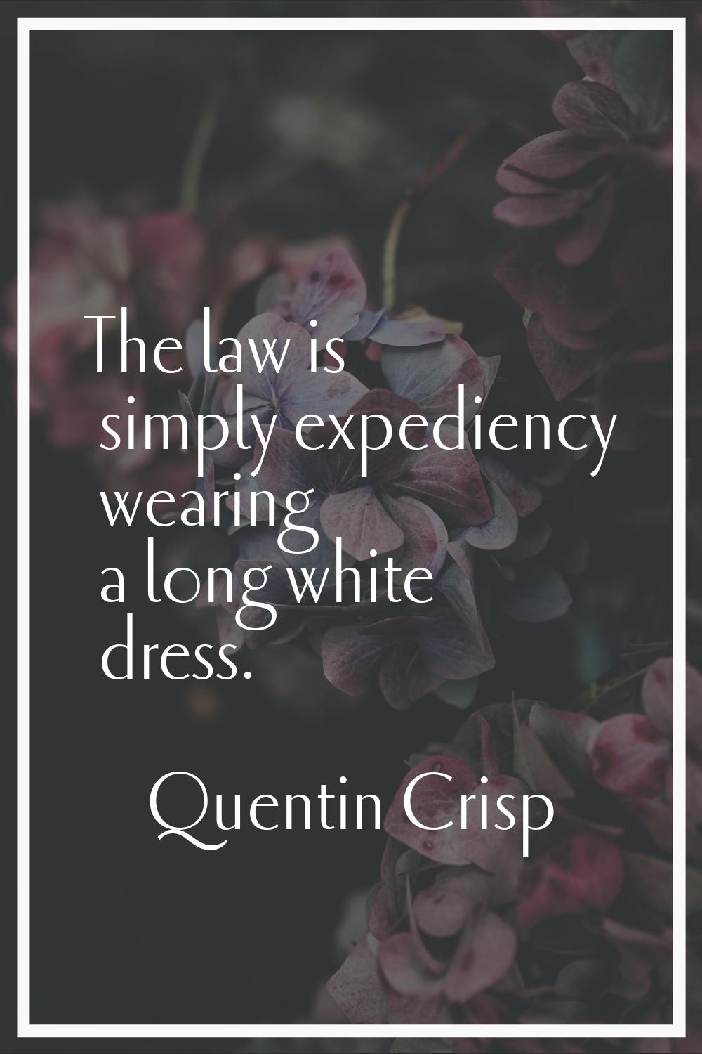 The law is simply expediency wearing a long white dress.