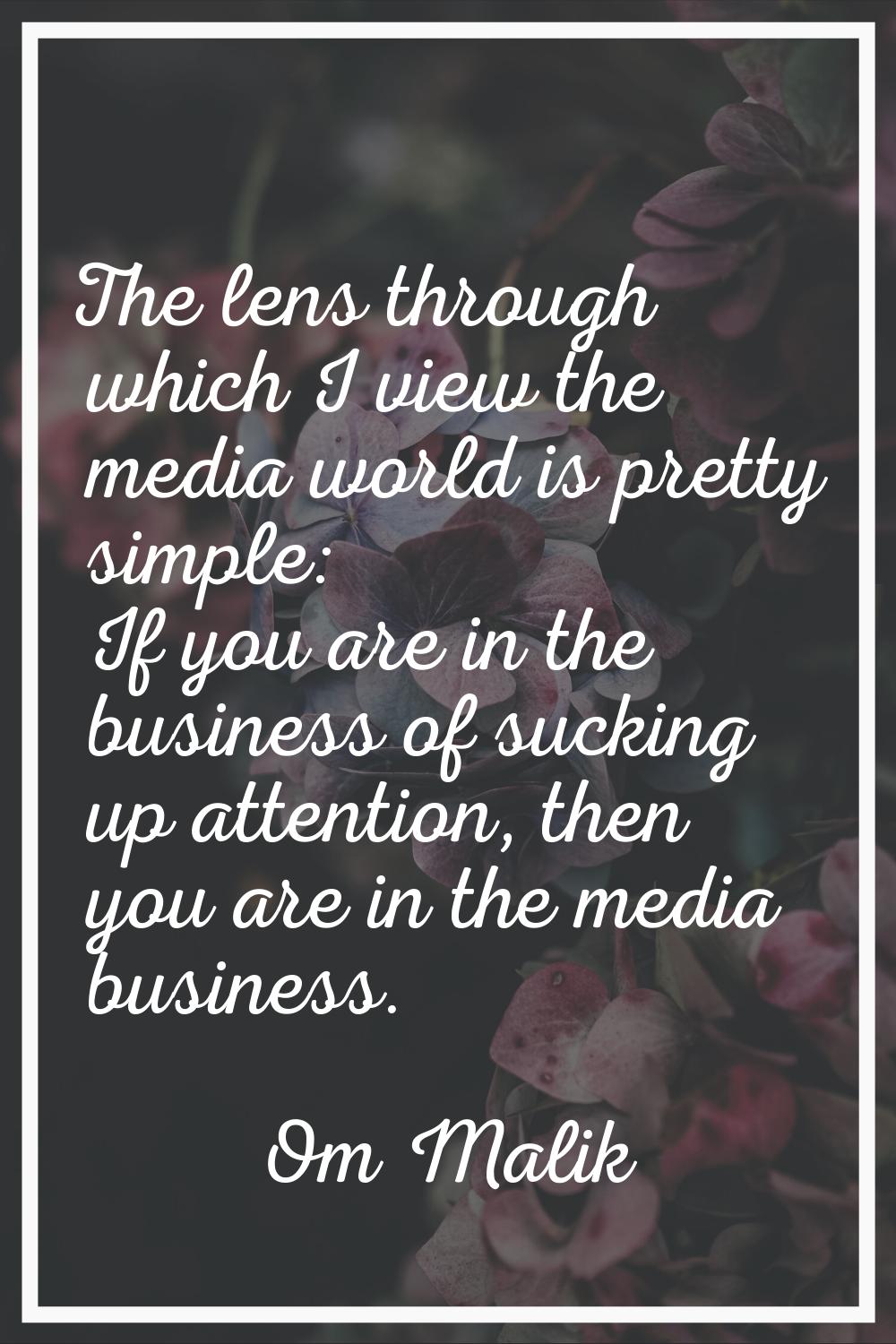 The lens through which I view the media world is pretty simple: If you are in the business of sucki