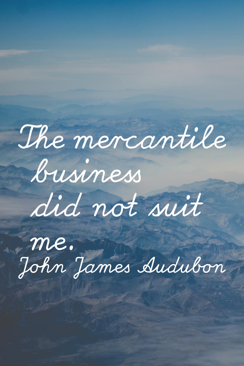 The mercantile business did not suit me.