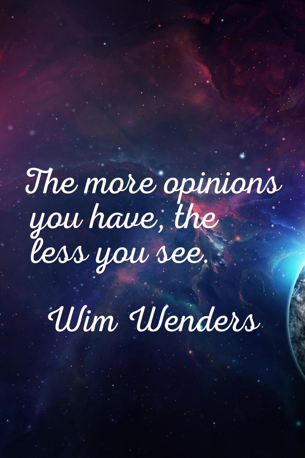 The more opinions you have, the less you see.