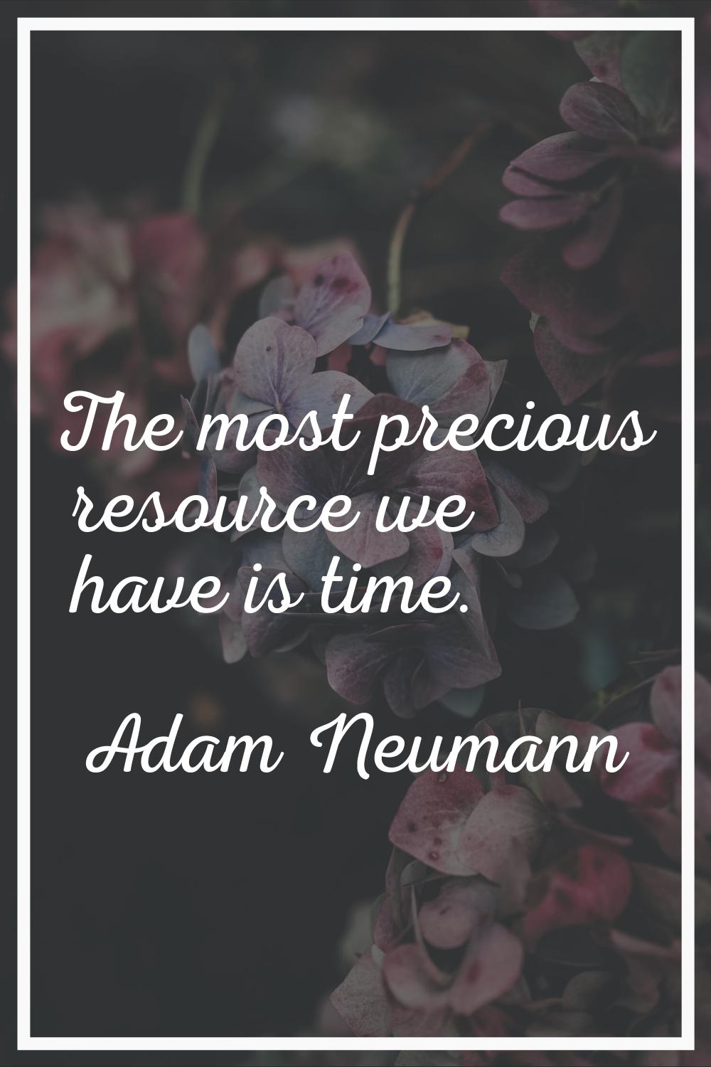 The most precious resource we have is time.