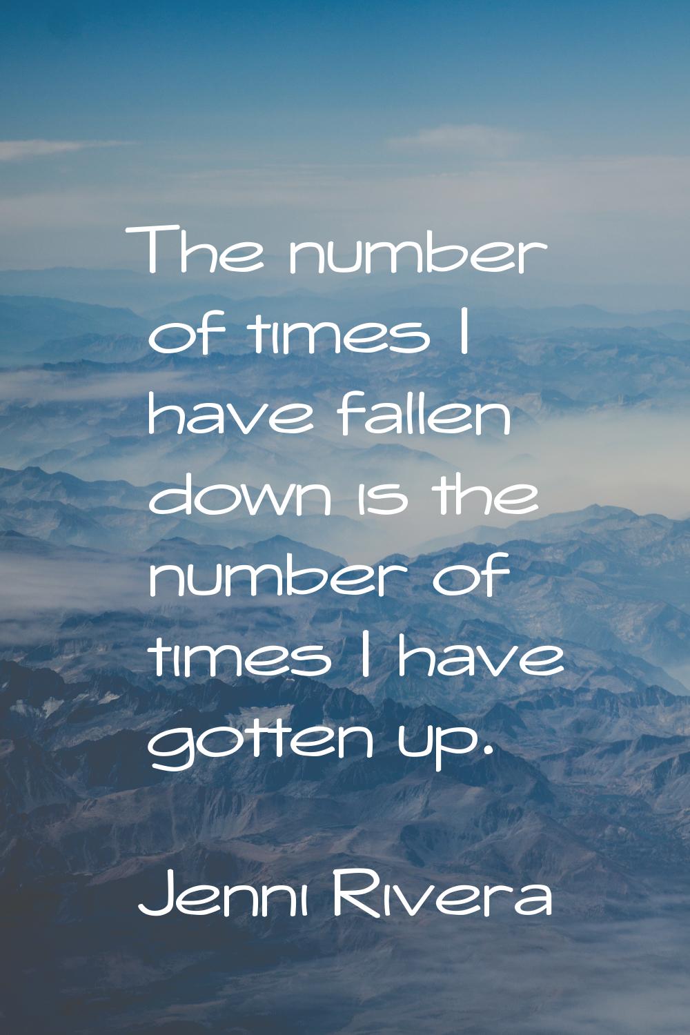 The number of times I have fallen down is the number of times I have gotten up.