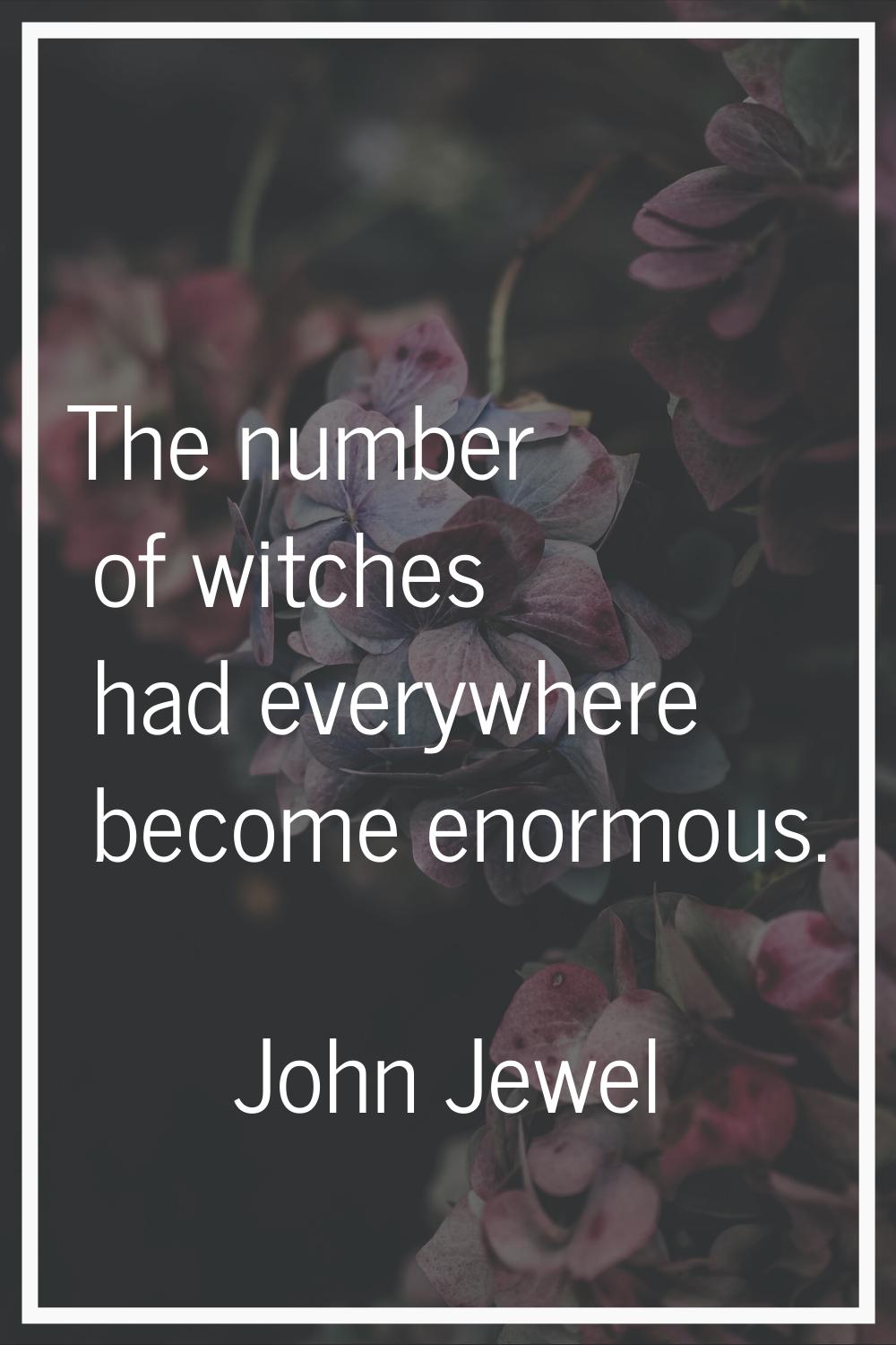 The number of witches had everywhere become enormous.