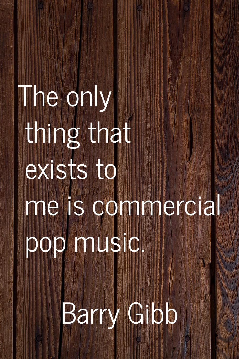 The only thing that exists to me is commercial pop music.