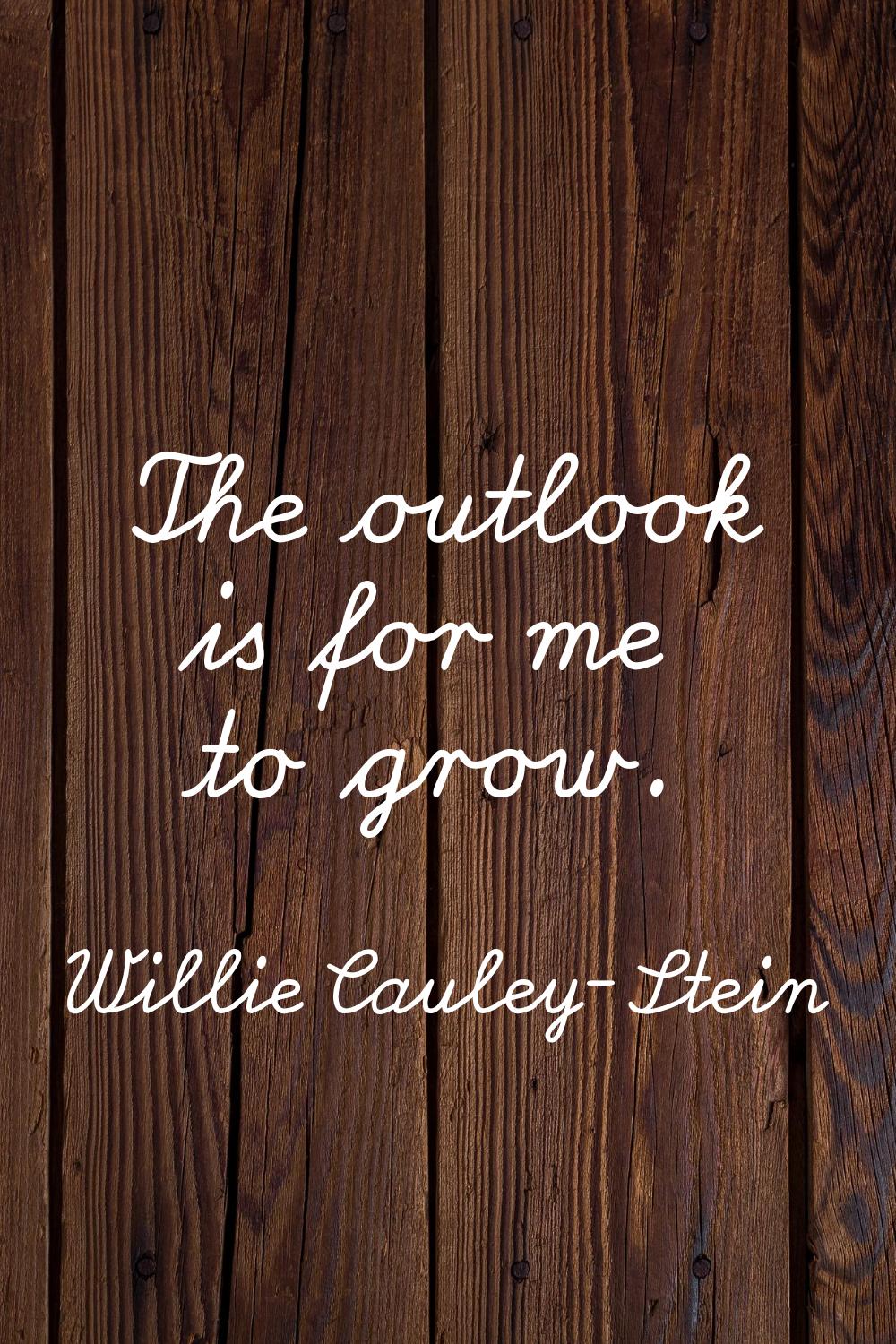 The outlook is for me to grow.
