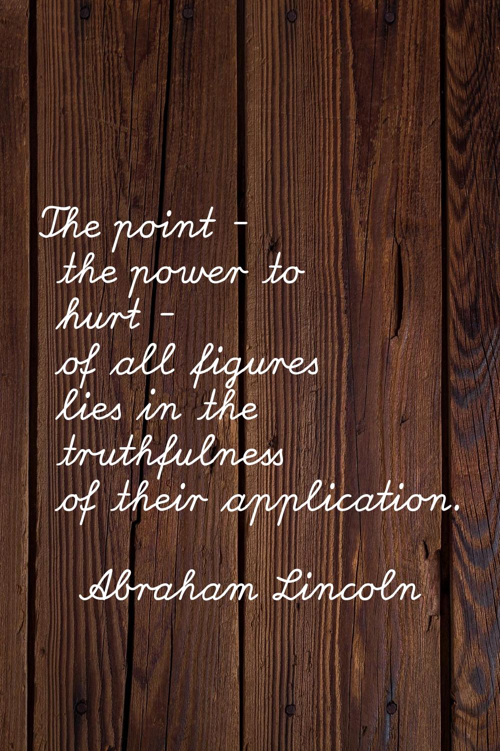 The point - the power to hurt - of all figures lies in the truthfulness of their application.