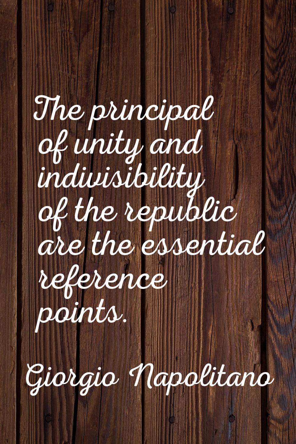 The principal of unity and indivisibility of the republic are the essential reference points.