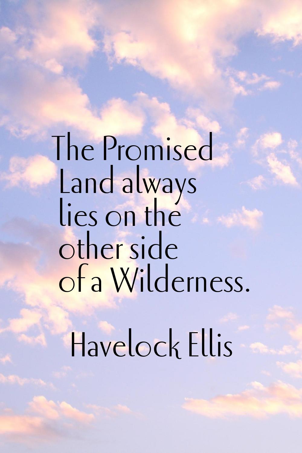 The Promised Land always lies on the other side of a Wilderness.