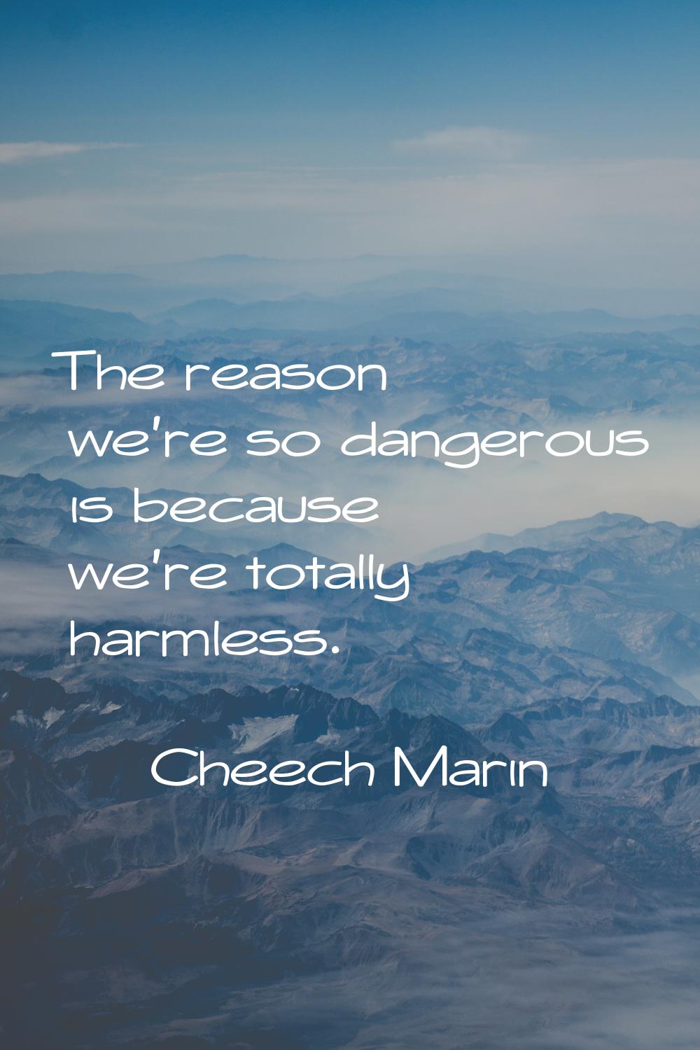 The reason we're so dangerous is because we're totally harmless.