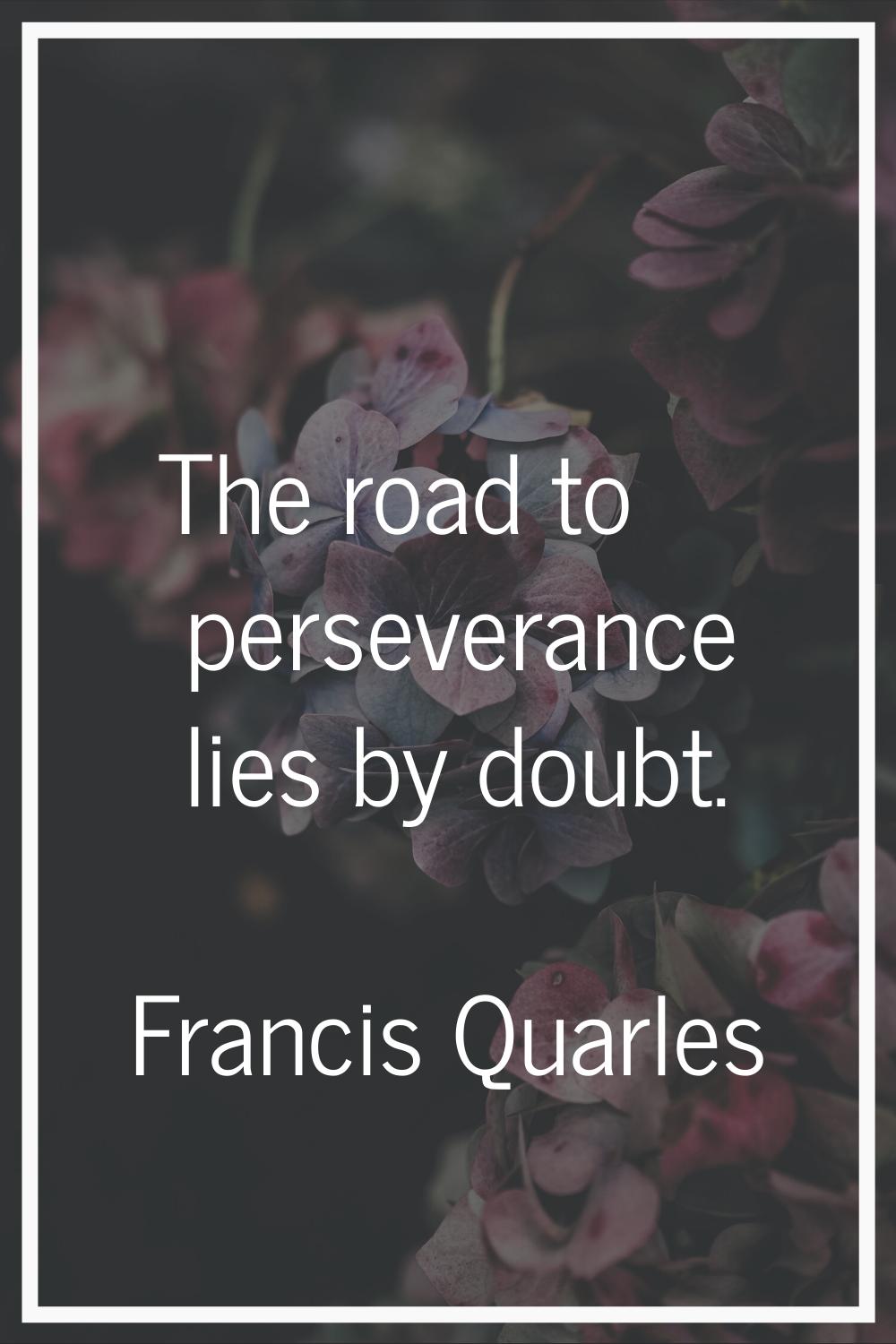 The road to perseverance lies by doubt.