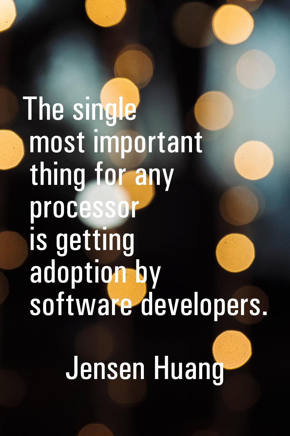 The single most important thing for any processor is getting adoption by software developers.