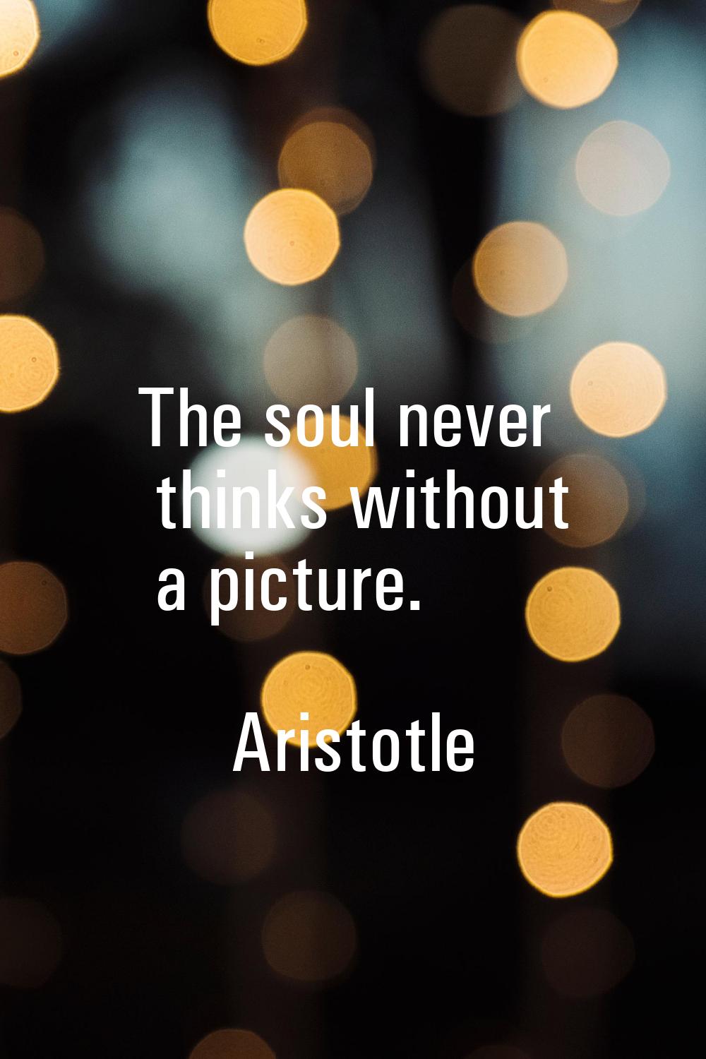 The soul never thinks without a picture.