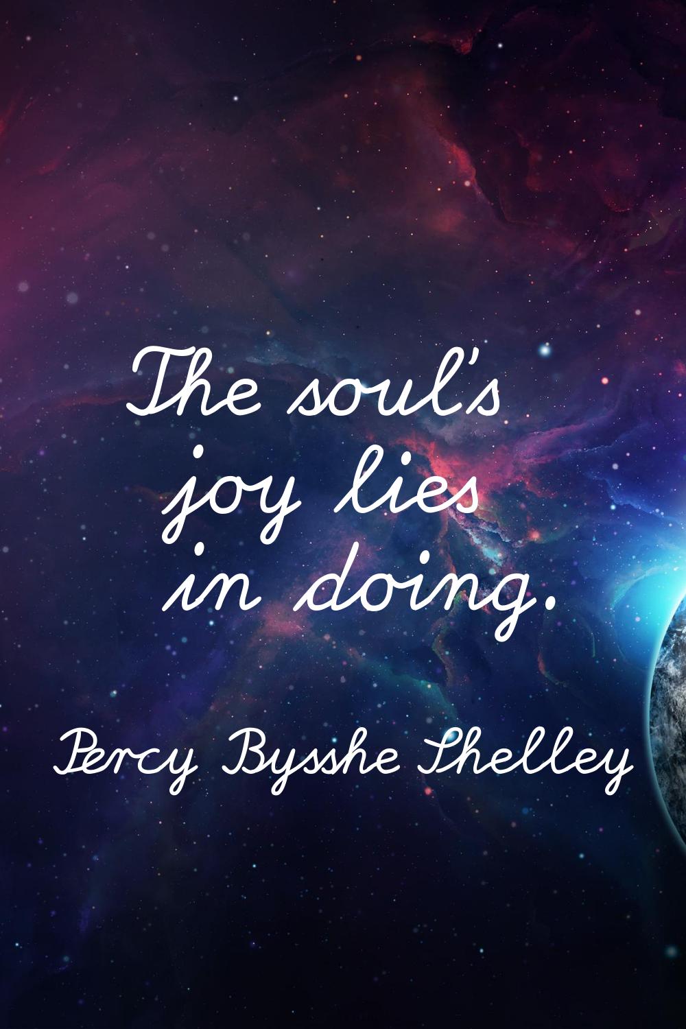 The soul's joy lies in doing.