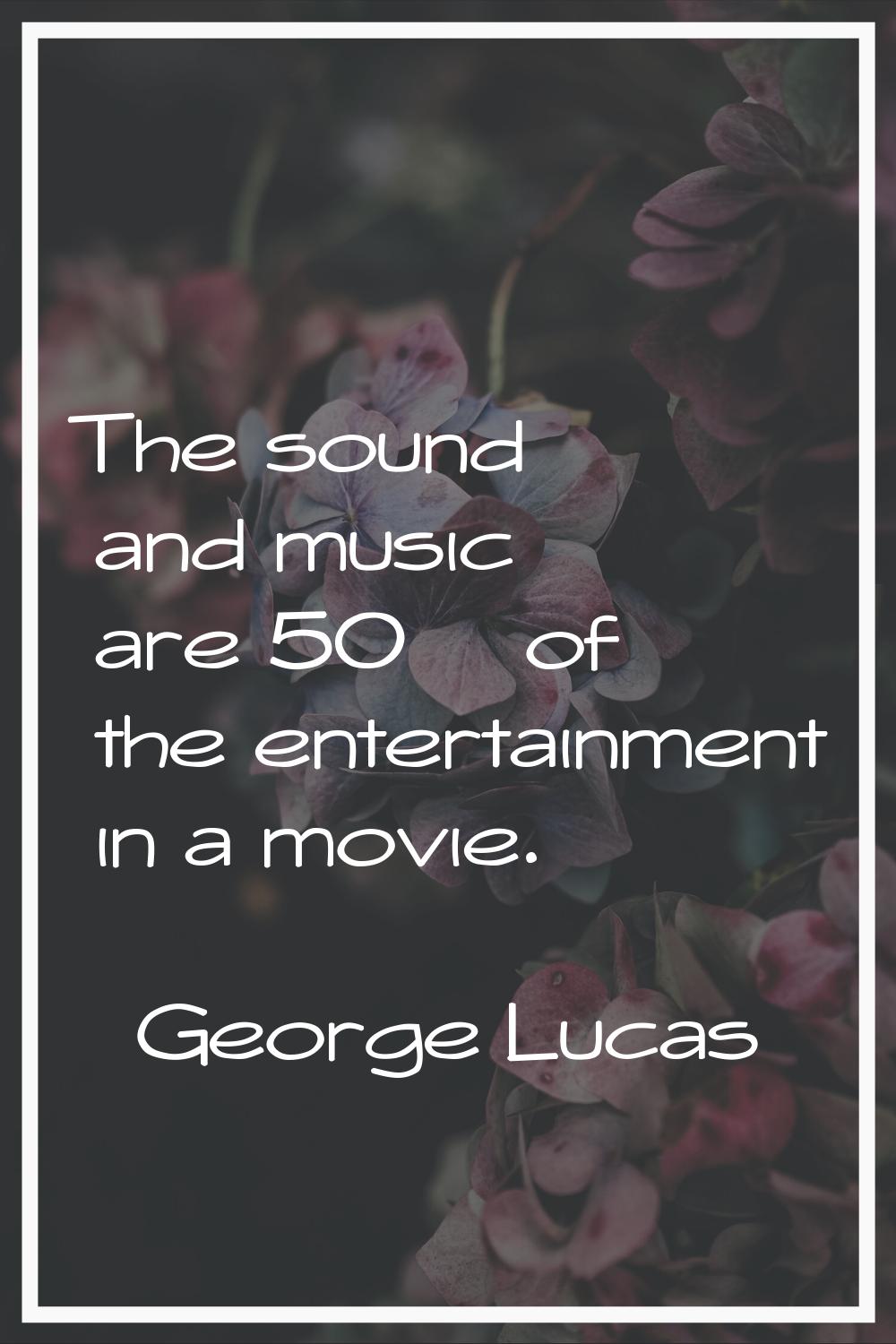 The sound and music are 50% of the entertainment in a movie.