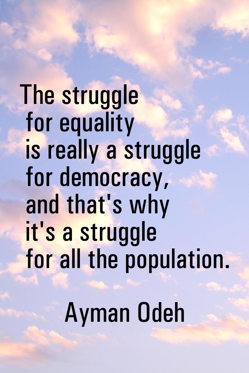 The struggle for equality is really a struggle for democracy, and that's why it's a struggle for al
