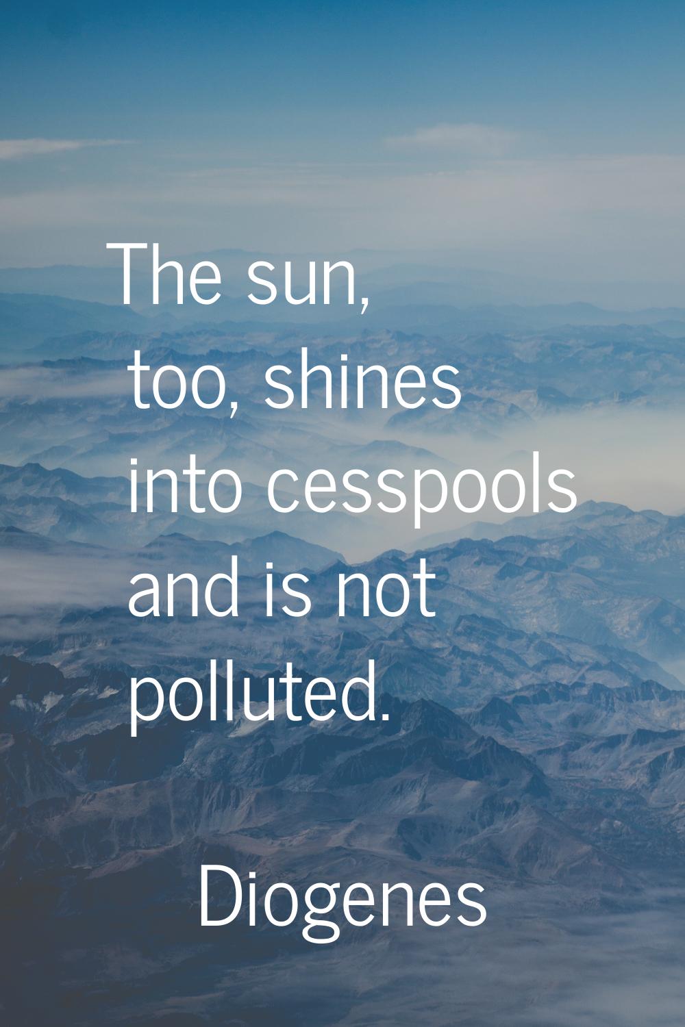 The sun, too, shines into cesspools and is not polluted.