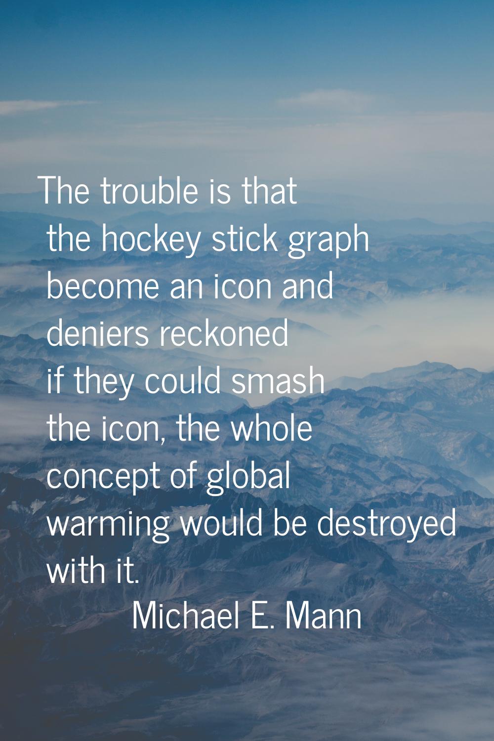 The trouble is that the hockey stick graph become an icon and deniers reckoned if they could smash 