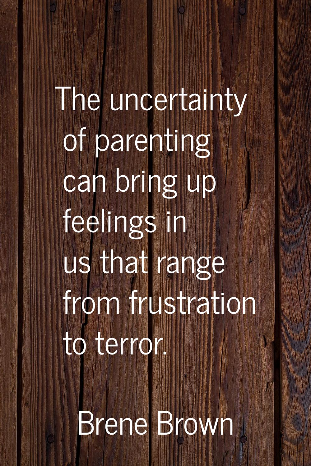 The uncertainty of parenting can bring up feelings in us that range from frustration to terror.