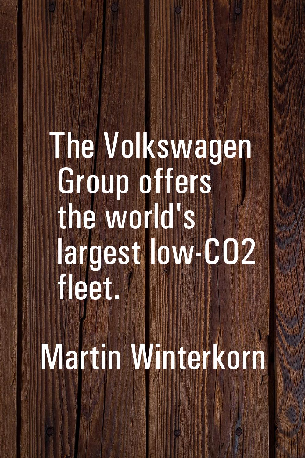 The Volkswagen Group offers the world's largest low-CO2 fleet.