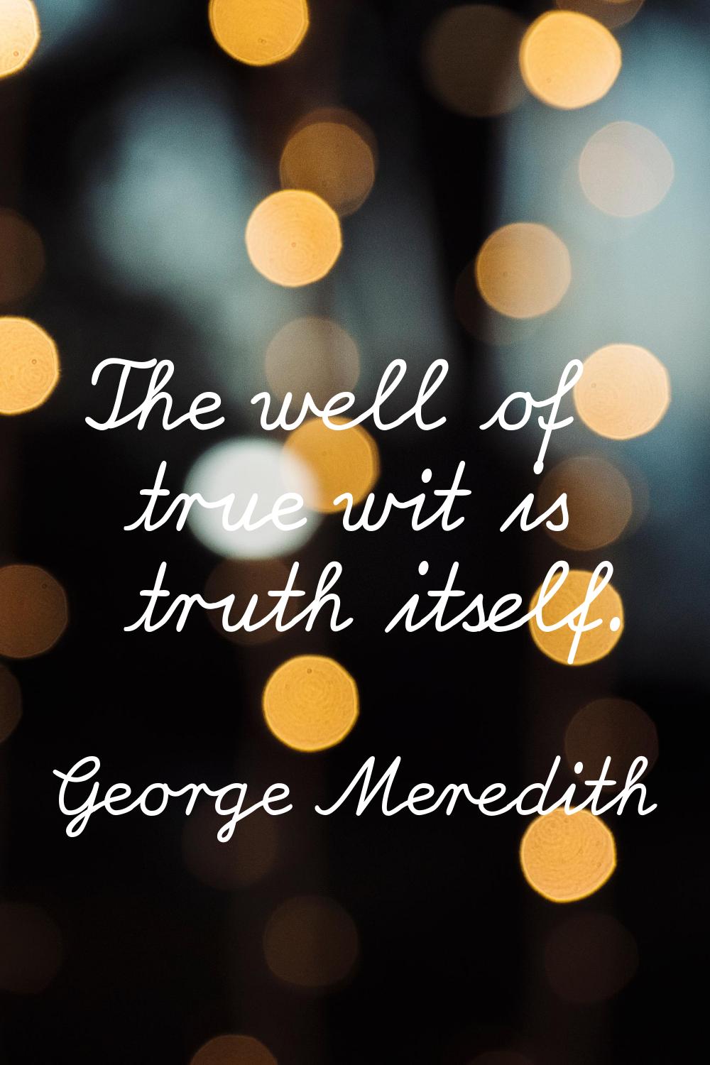 The well of true wit is truth itself.