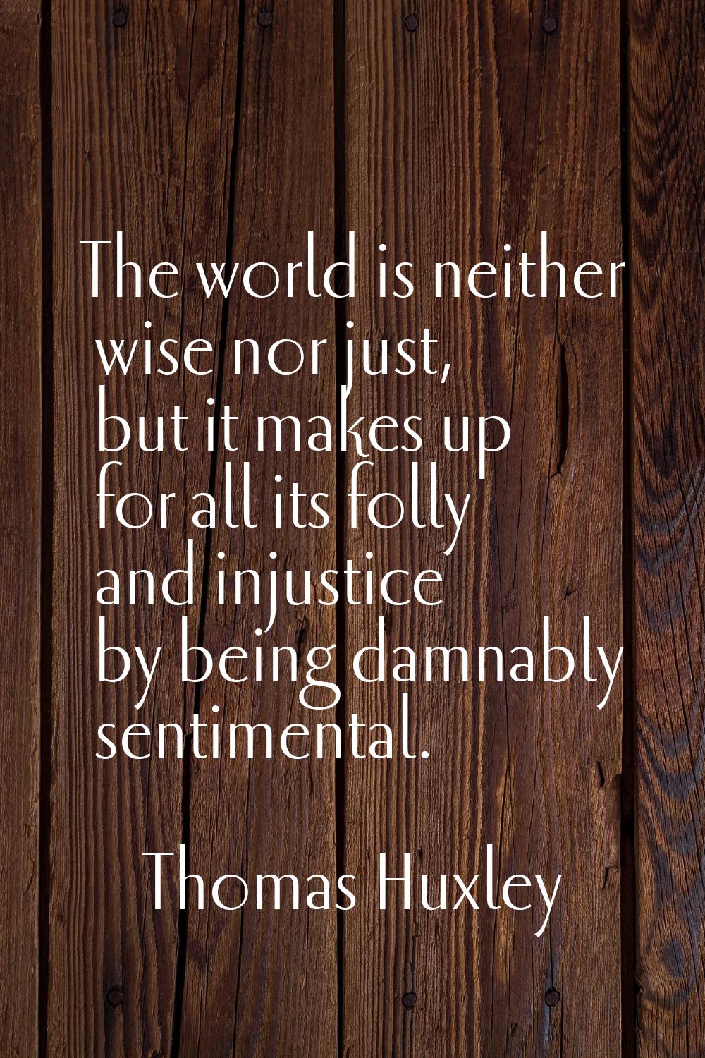 The world is neither wise nor just, but it makes up for all its folly and injustice by being damnab