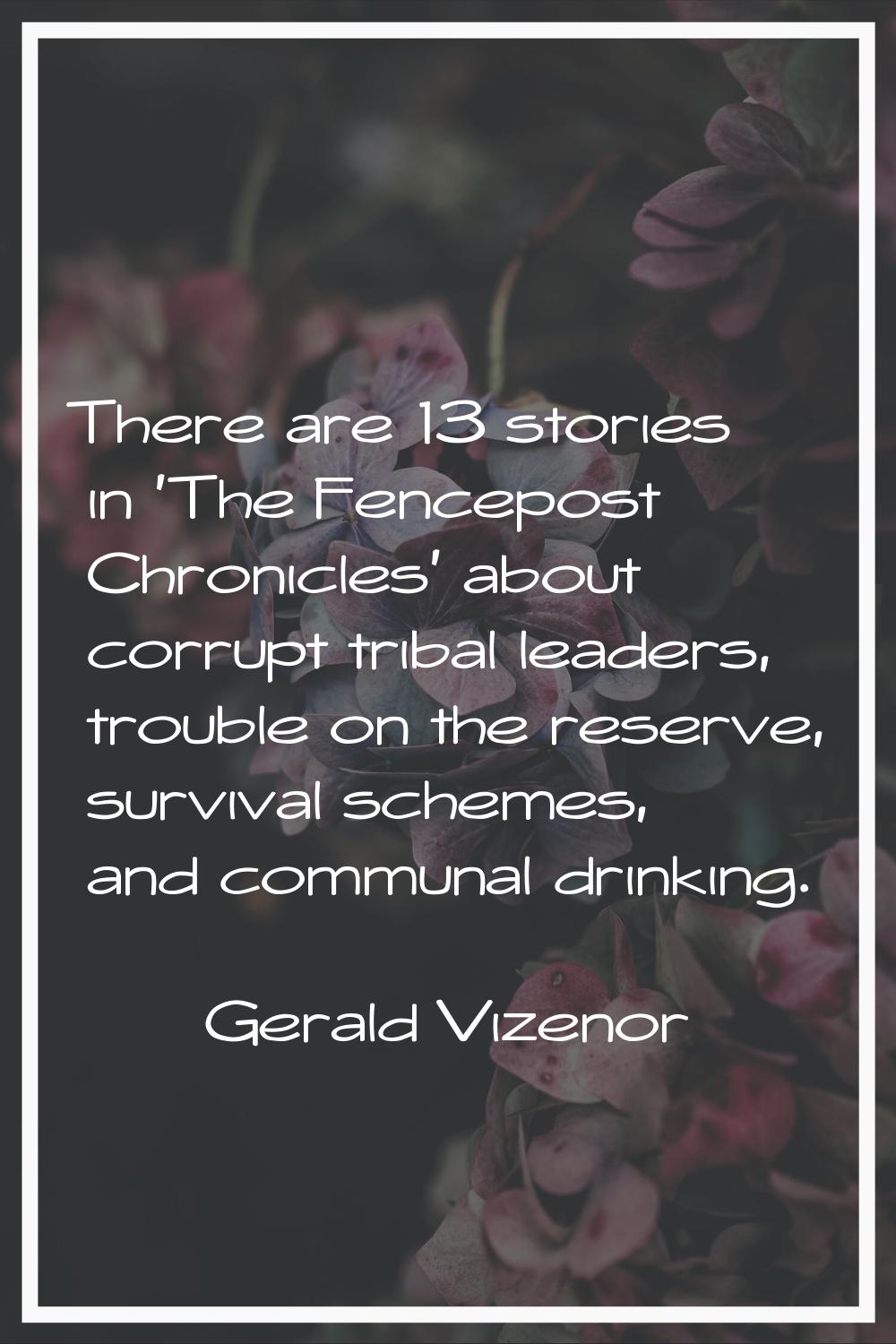There are 13 stories in 'The Fencepost Chronicles' about corrupt tribal leaders, trouble on the res