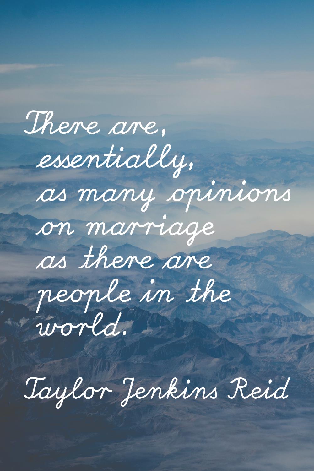 There are, essentially, as many opinions on marriage as there are people in the world.