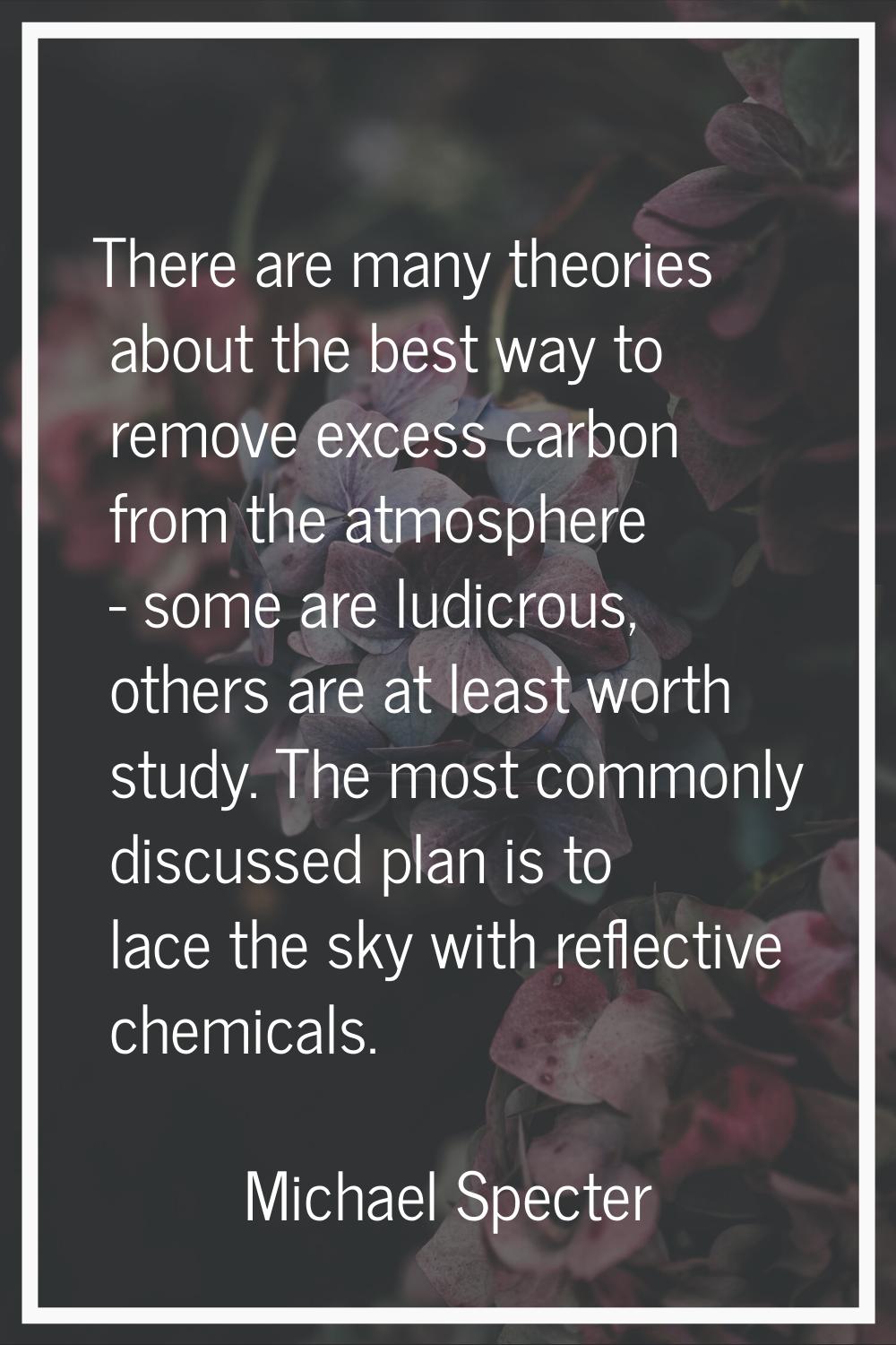 There are many theories about the best way to remove excess carbon from the atmosphere - some are l