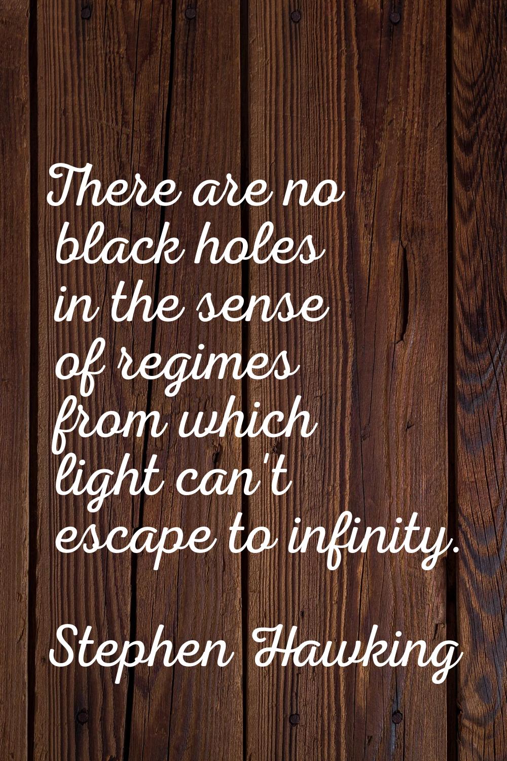 There are no black holes in the sense of regimes from which light can't escape to infinity.