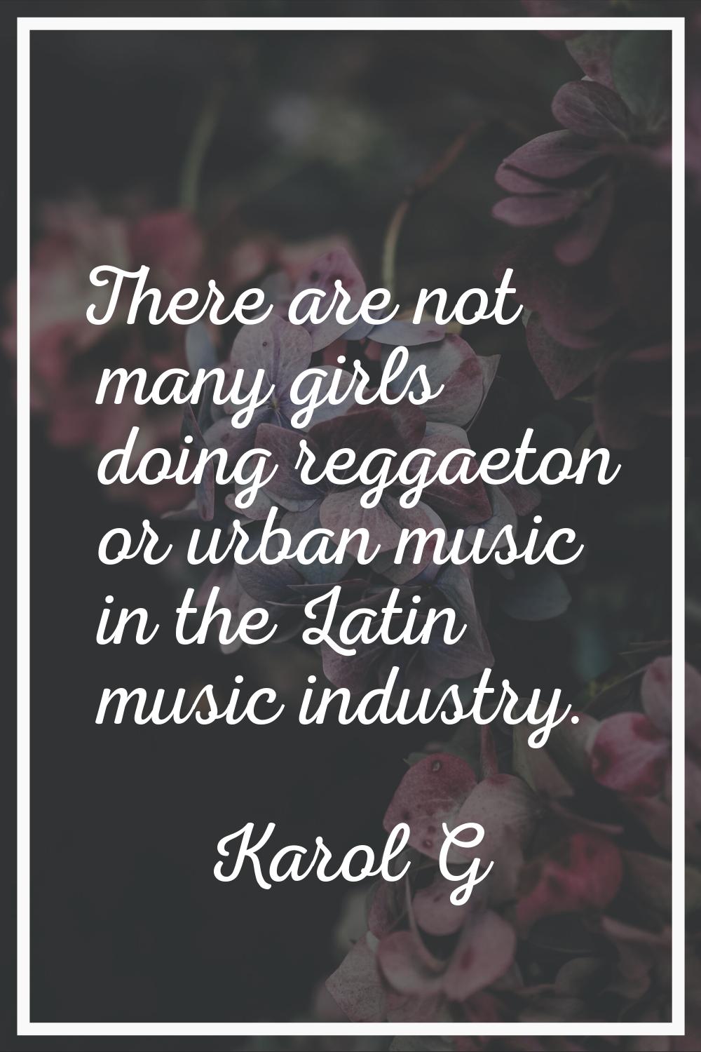 There are not many girls doing reggaeton or urban music in the Latin music industry.