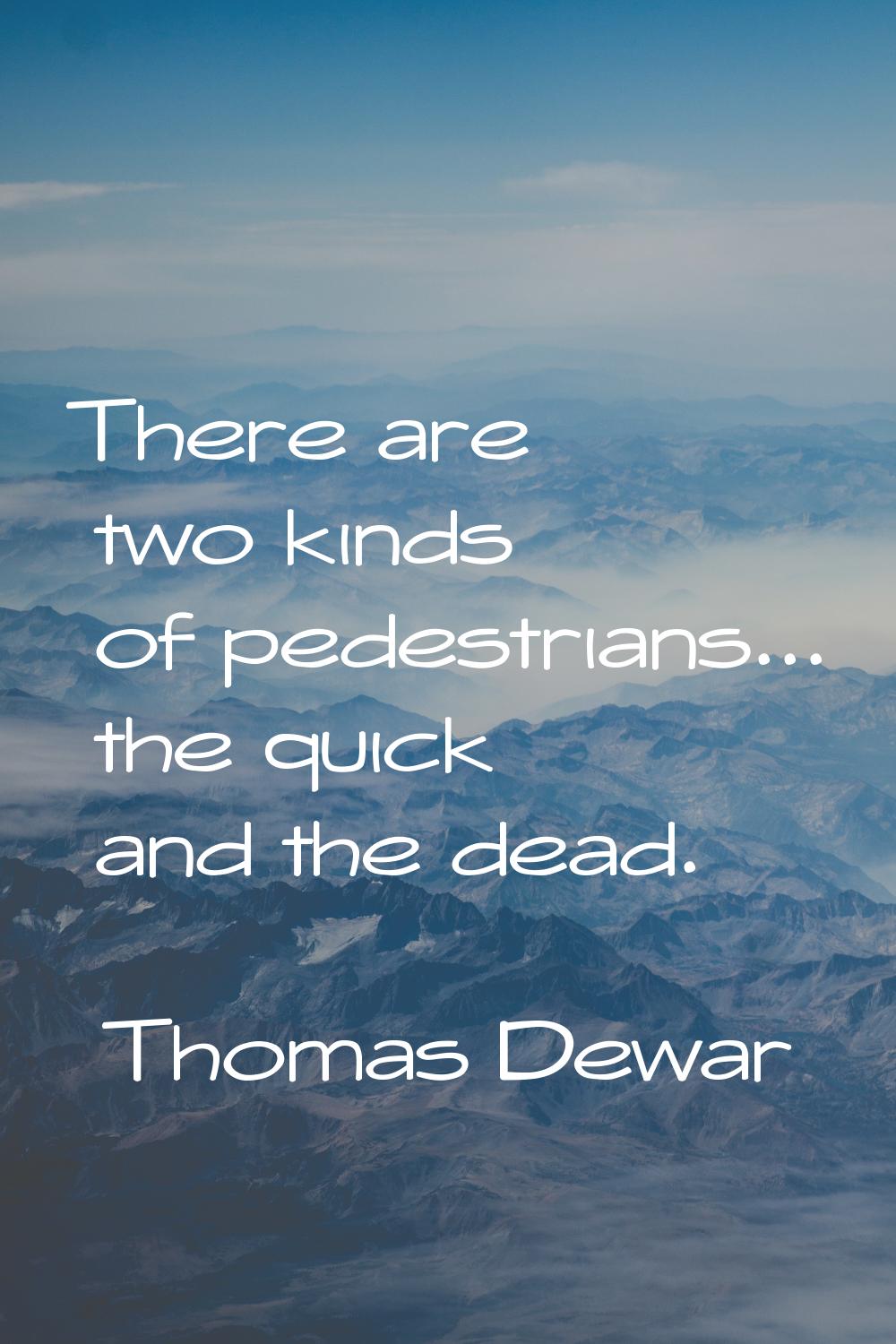 There are two kinds of pedestrians... the quick and the dead.