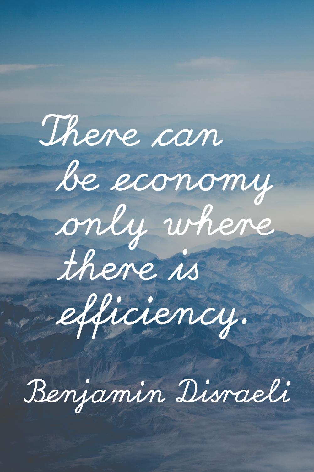 There can be economy only where there is efficiency.