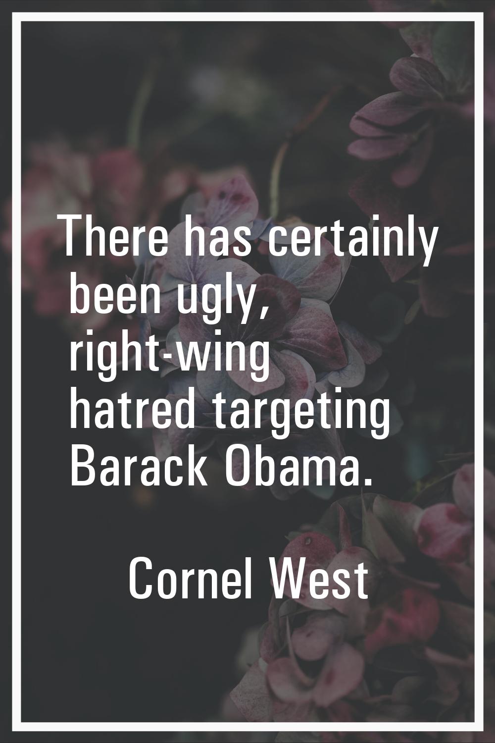There has certainly been ugly, right-wing hatred targeting Barack Obama.