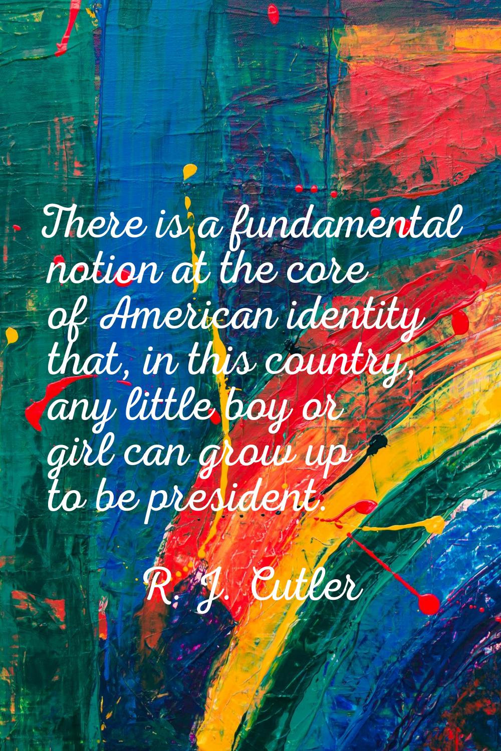 There is a fundamental notion at the core of American identity that, in this country, any little bo