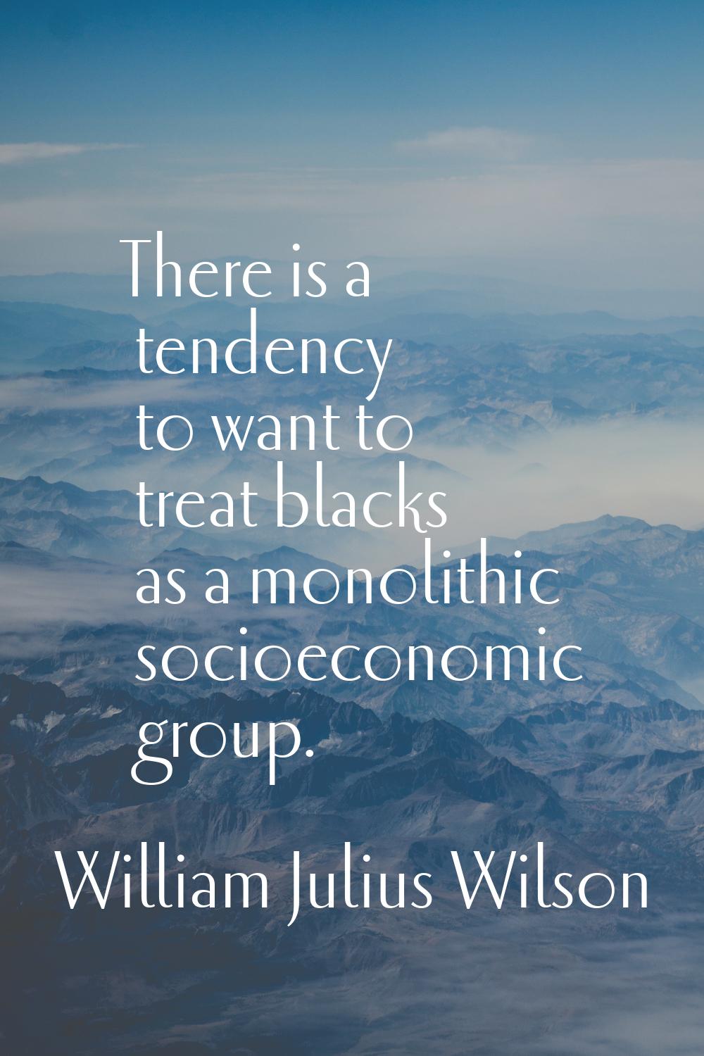 There is a tendency to want to treat blacks as a monolithic socioeconomic group.