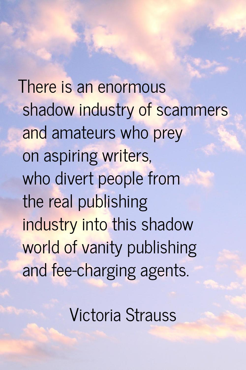 There is an enormous shadow industry of scammers and amateurs who prey on aspiring writers, who div