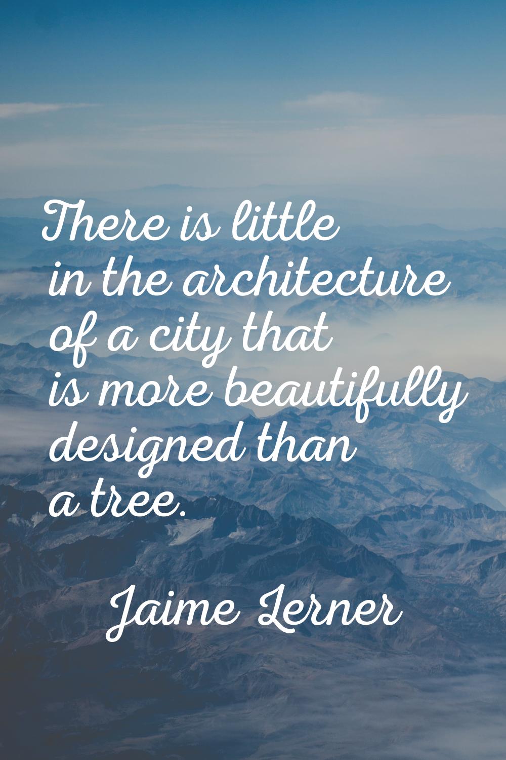 There is little in the architecture of a city that is more beautifully designed than a tree.