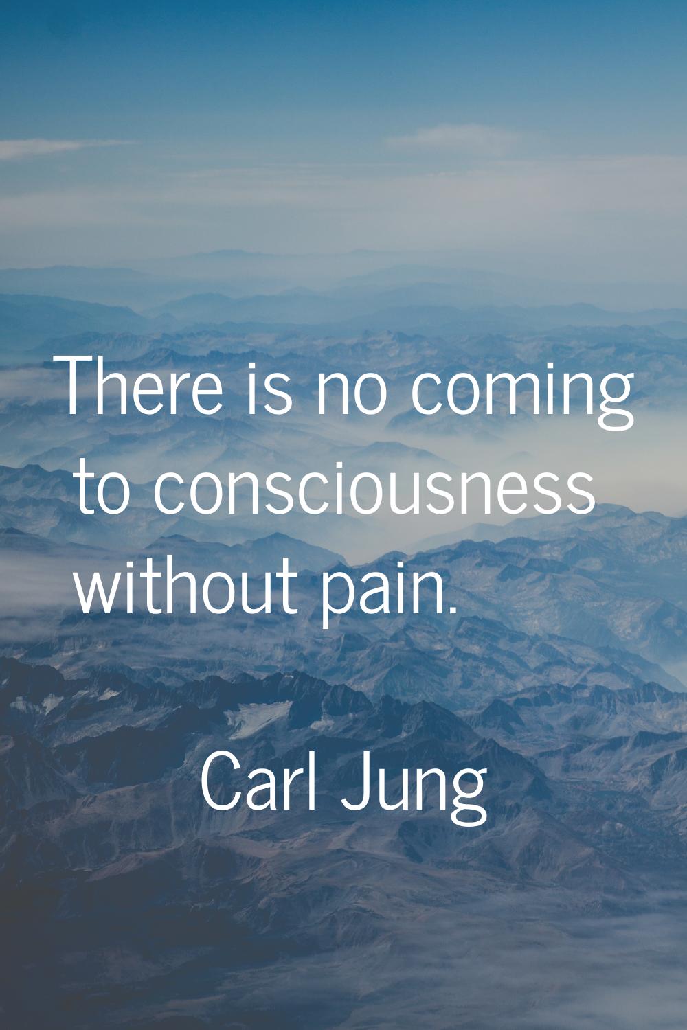 There is no coming to consciousness without pain.