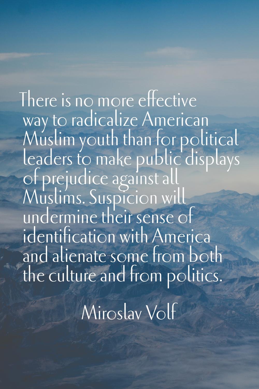 There is no more effective way to radicalize American Muslim youth than for political leaders to ma