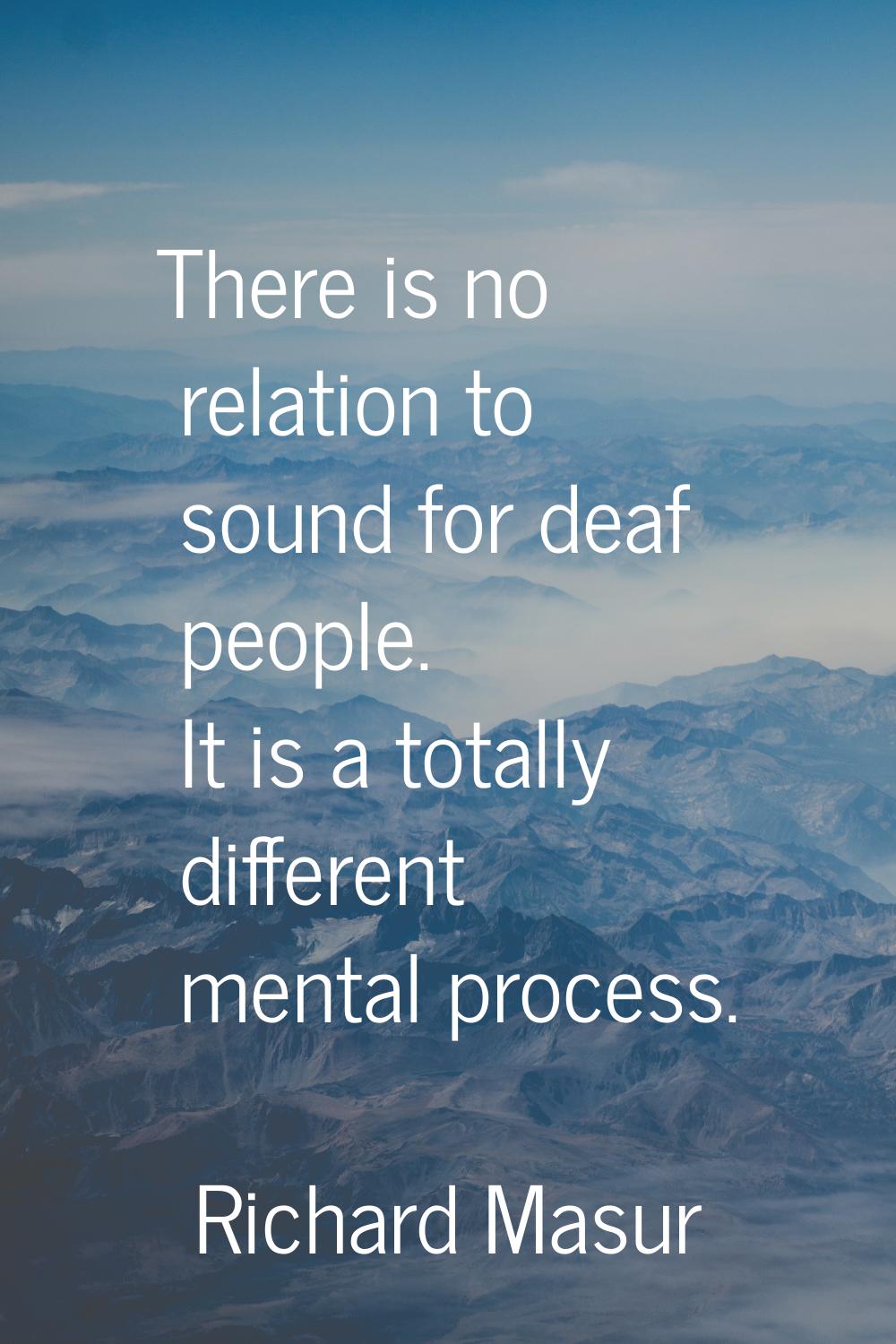 There is no relation to sound for deaf people. It is a totally different mental process.