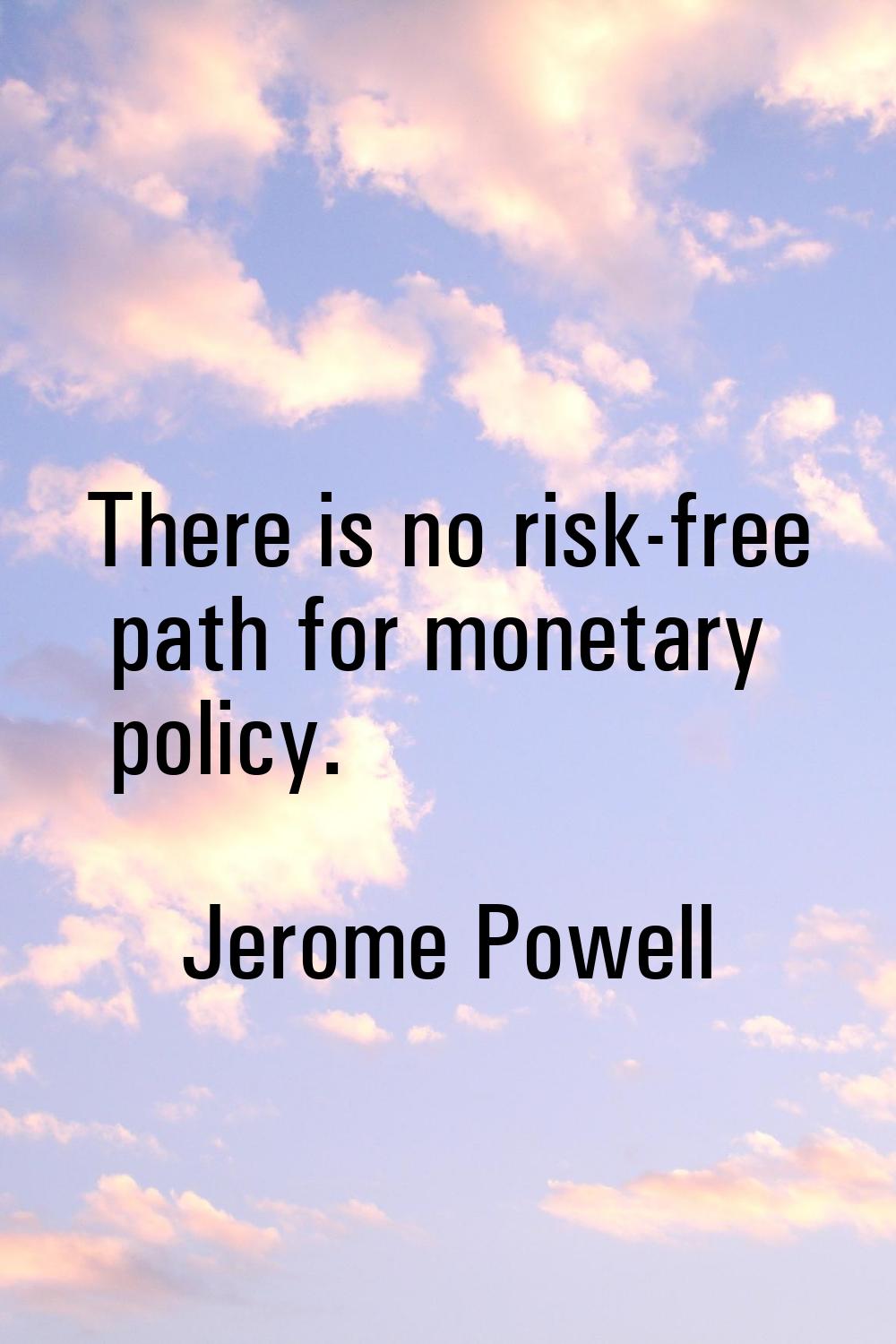 There is no risk-free path for monetary policy.